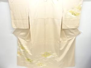 雲に草花模様刺繍訪問着